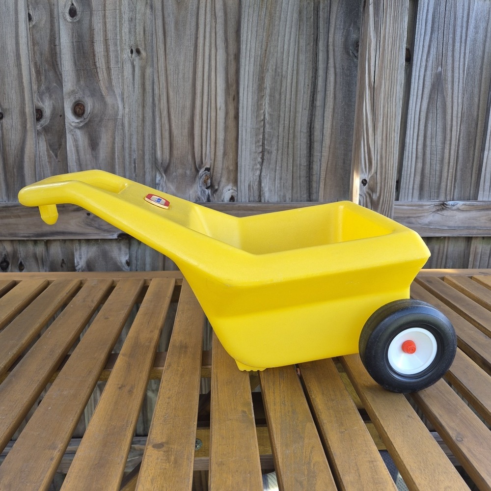 Vintage Little Tikes Child Size Green Ride On Tractor + Yellow Trailer RARE - Picture 9 of 15